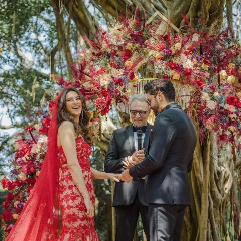 فرحان أكتر وشيباني دانديكار- الصورة من حفل زفاف الثنائي - انستغرام @faroutakhtar