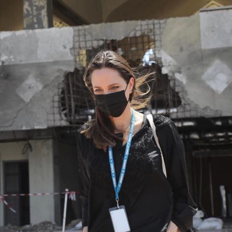 أنجلينا جولي في اليمن- التصوير: مروان طحطح انستغرام @refugees