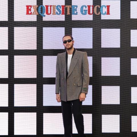 أحمد مالك من عرض غوتشي ضمن فعاليات أسبوع ميلانو للموضة