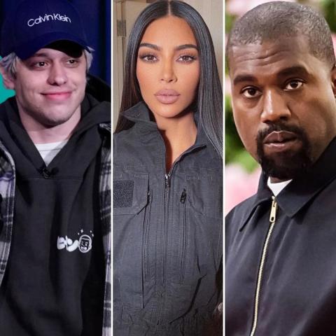 كاني ويست وبيت ديفيدسون وكيم كارداشيان - صورة معدلة من السوشيال ميديا