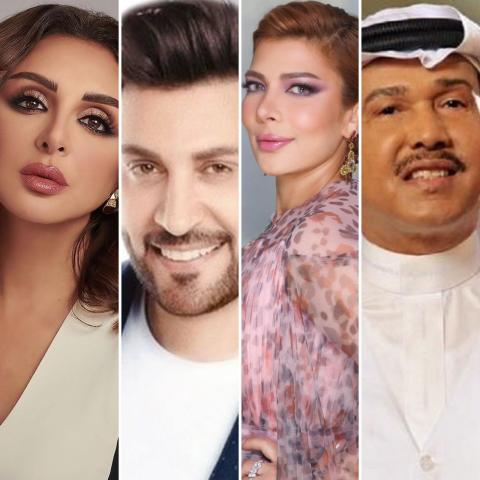 محمد عبده وأصالة وماجد المهندس وأنغام - صورة معدلة من السوشيال ميديا