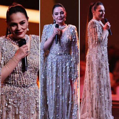 شريهان من حفل القرعة النهائية لكأس العالم في قطر