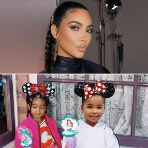 كيم كاردشيان وستورمي وترو - صورة معدلة من السوشيال ميديا