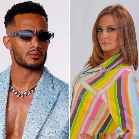 محمد رمضان وبشرى - صورة معدلة من السوشيال ميديا