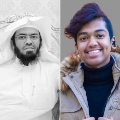 يزيد الدوسري ووالده الراحل - صورة معدلة من السوشيال ميديا