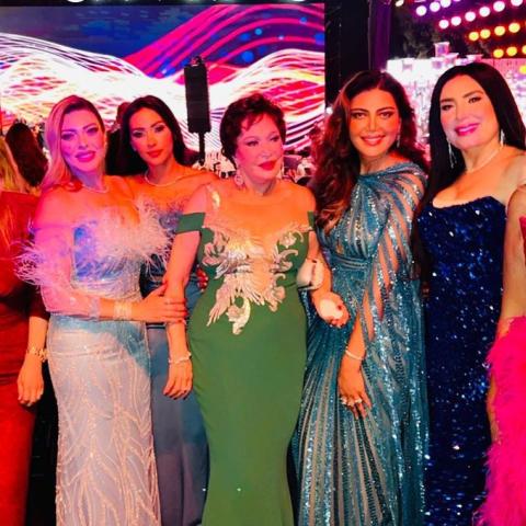 بوسي شلبي وعبير صبري وريهام حجاج ولبلبة وغيرهن في حفل زفاف ابن جمال العدل- انستقرام @boosy17