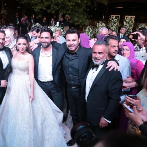 عاصي الحلاني ونادر الأتات والوليد الحلاني من حفل زفاف ابنة ماجد الحلاني