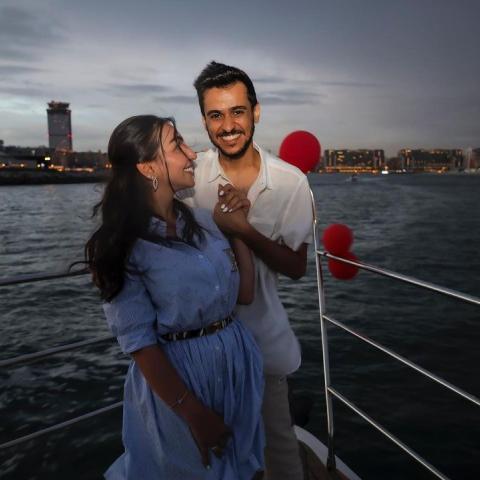 هبة حسين وزوجها - الصورة على انستغرام