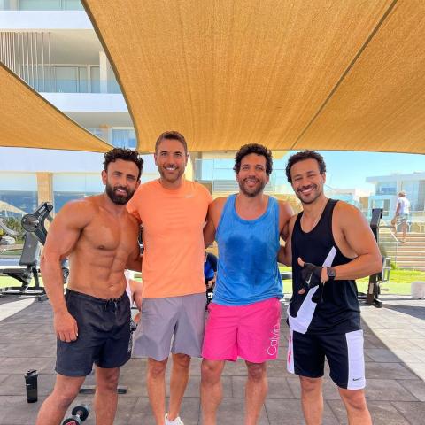 حسن الرداد مع أحمد عز وأحمد داوود