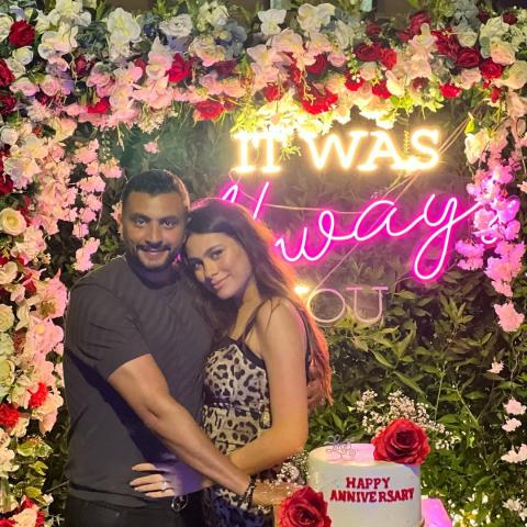 هاجر أحمد وزوجها - صورة من انستقرام