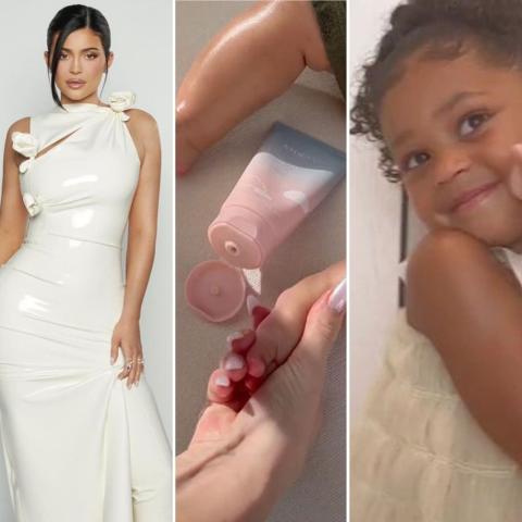 كايلي جينر مع طفليها - صورة معدلة من السوشيال ميديا