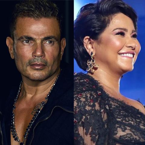 عمرو دياب و شيرين - صورة معدلة من السوشيال ميديا