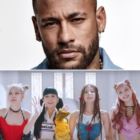 نيمار و فرقة BLACKPINK - صورة معدلة من السوشيال ميديا