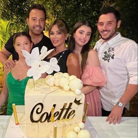 عاصي الحلاني وعائلته في عيد ميلاد زوجته كوليت - صورة من إنستقرام