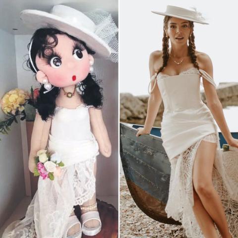 إيبرو شاهين ودميتها - صورة معدلة من السوشيال ميديا