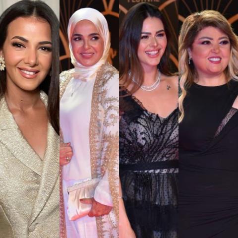 النجمات على السجادة الحمراء في مهرجان القاهرة للدراما