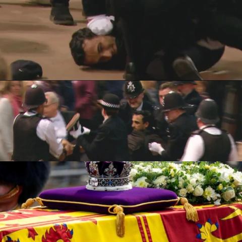 القبض على رجل حاول فتح نعش الملكة اليزابيث - صور من المباشر