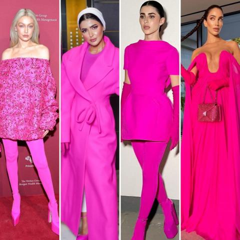 صور النجمات بصيحة Pink PP من دار فالنتينو