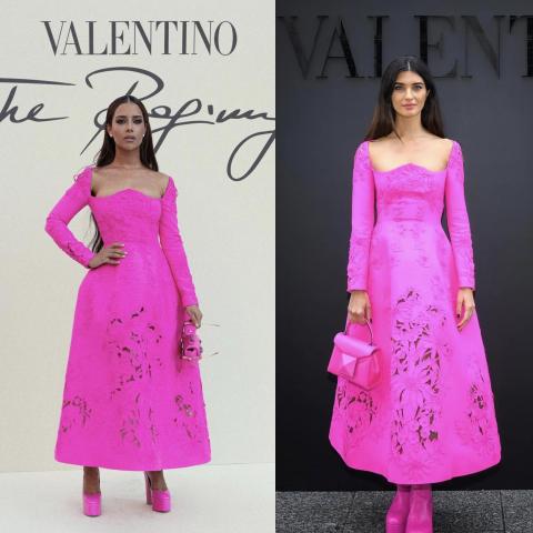 بلقيس تسبق توبا في إطلالة الفوشيا