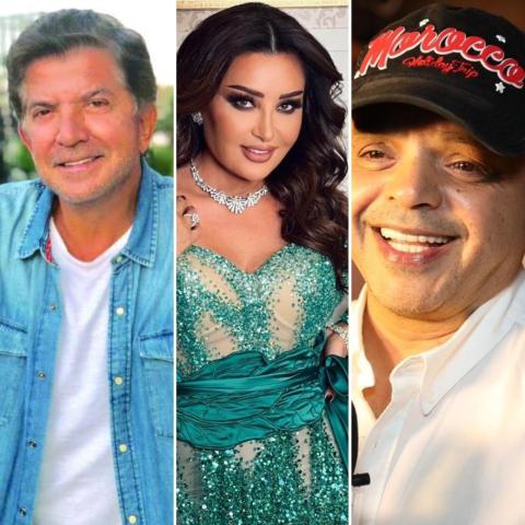 لطيفة و محمد هنيدي و وليد توفيق - صورة معدلة من السوشيال ميديا