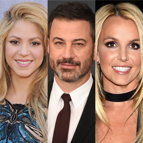 بريتني سبيرز وجيمي كيميل وشاكيرا