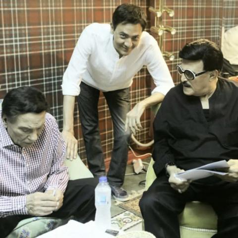 فتحي عبد الوهاب مع عادل إمام وسمير غانم في صورة من الذاكرة