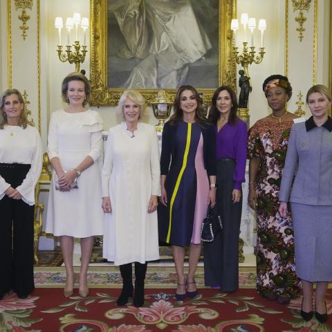 الملكة كاميلا والملكة رانيا والأميرة ماري كونتيسة ويسيكس والسيدات الأول لكل من سيراليون وأوكرانيا - الصورة من انستقرام @theroyalfamily
