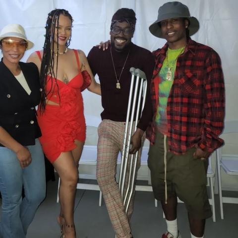 ريهانا وآيساب روكي مع بيني مان - صورة من انستغرام @kingbeenieman