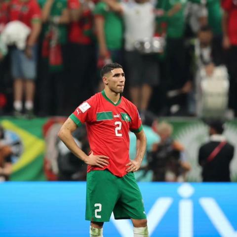 أشرف حكيمي بعد انتهاء مباراة المغرب وفرنسا - تويتر