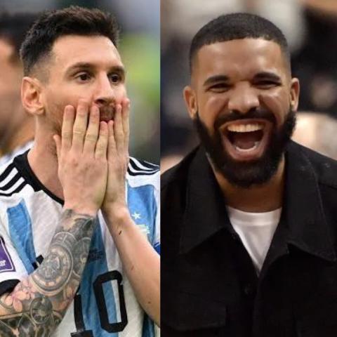 دريك vs ميسي - صورة من تويتر