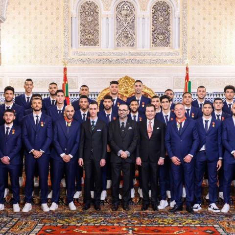 الملك محمد السادس يمنح وسام العرش لبعثة منتخب المغرب - صورة من السوشيال ميديا