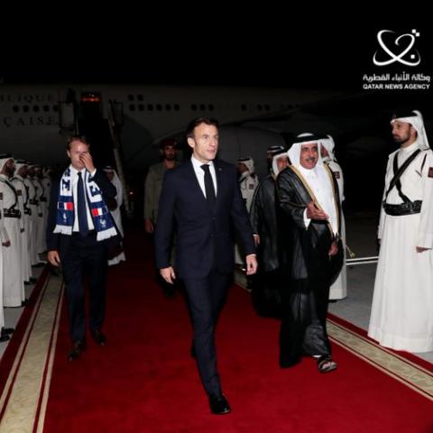 ماكرون - صورة من حساب وكالة الأنباء القطرية