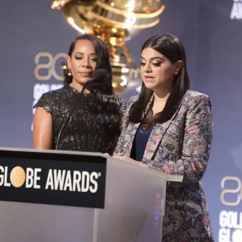 سيلينيس ليفا ومايان لوبيز - صورة من موقع goldenglobes على الأنترنت