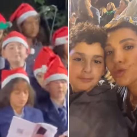 أصالة وابنها آدم - صورة معدلة من السوشيال ميديا