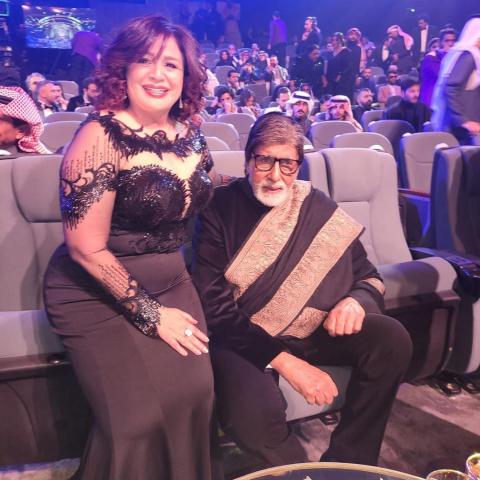 أميتاب باتشان وإلهام شاهين- انستقرام @elhamshahin1