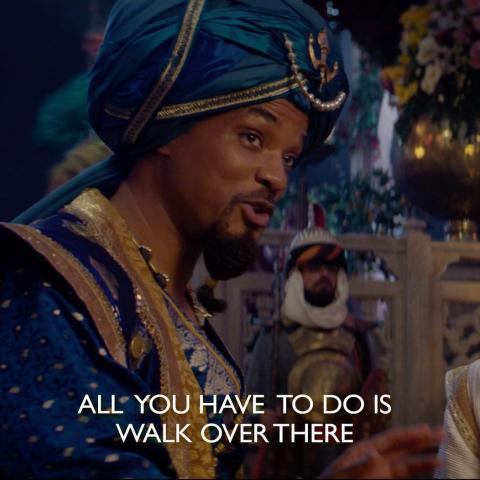 ويل سميث بدور &quot;الجيني&quot; في Aladdin- انستقرام @disneyaladdin