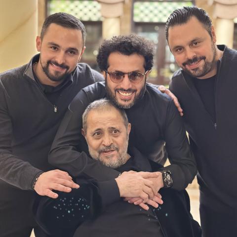 معالي المستشار تركي آل الشيخ مع جورج وسوف وحاتم ووجورج جونيور- تويتر @Turki_alashish