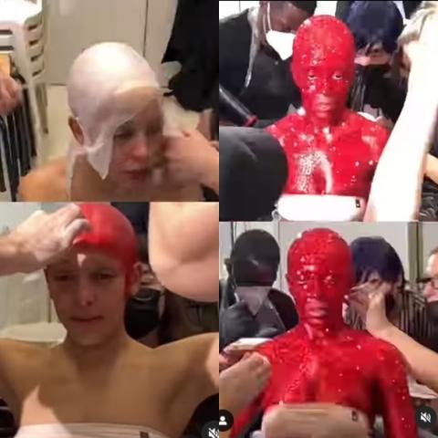 دوجا كات تتحضر لإطلالتها في عرض Schiaparelli