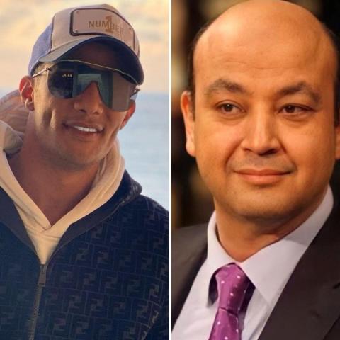 عمرو أديب و محمد رمضان - صورة معدلة