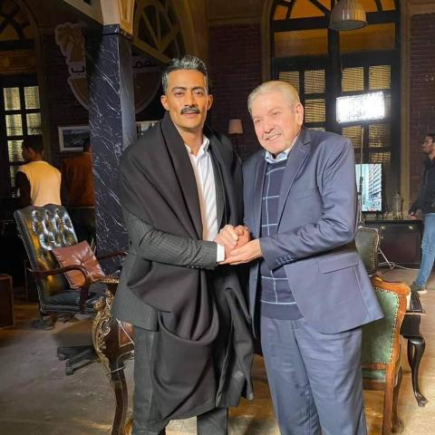 محمد رمضلن وإحسان الترك في مسلسل العمدة - تويتر