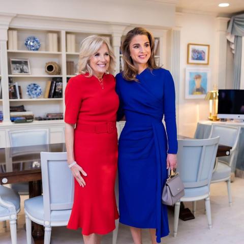 الملكة رانيا وجيل بايدن- انستقرام @queenrania