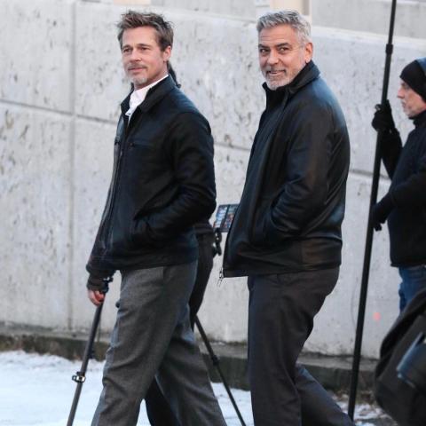 براد بيت و جورج كلوني - صورة من حساب Just Jared على انستقرام