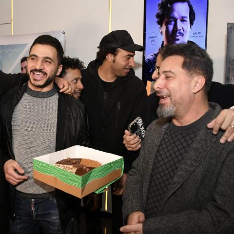 الاحتفال بعيد ميلاد هادي الباجوري في عرض فيلم أنا لحبيبي