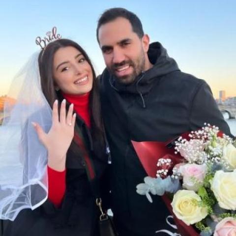 ماريتا الحلاني و خطيبها كريم أبي خليل - صورة من انستقرام