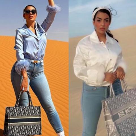 ريما العنزي شبيهة جورجينا بنفس الإطلالة من صحراء السعودية - إنستغرام