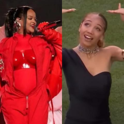 جوستينا مايلز وريهانا في السوبر بول- الصورة معدلة من السوشيال ميديا