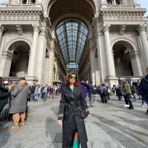 هويدا بريدي في ميلان- انستقرام @houida.braidi.pvt