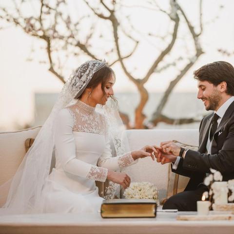 الأميرة إيمان وزوجها جميل ألكساندر ترميوس- انستقرام @queenrania