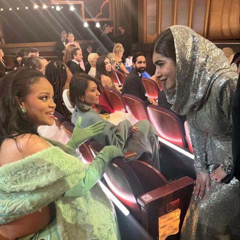 مالالا يوسفازي وريهانا في الأوسكار- انستقرام @malala تصوير @Griff