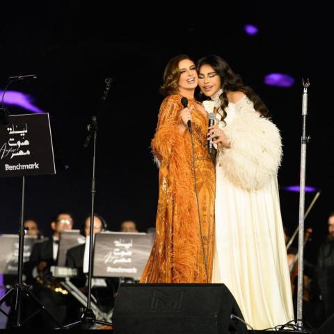 أنغام وأحلام في دويتو خلال حفل &quot;ليلة صوت مصر&quot; - إنستغرام